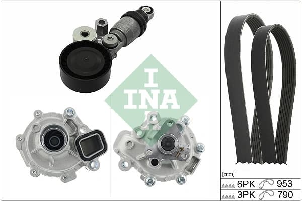 Pompe a eau+Jeu de courroie trapézoidale a nervures