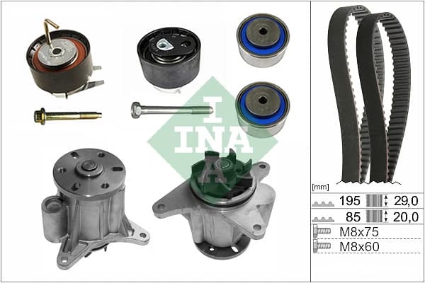Pompe a eau + kit de courroie de distribution