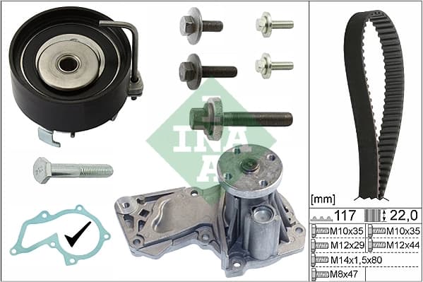 Pompe a eau + kit de courroie de distribution