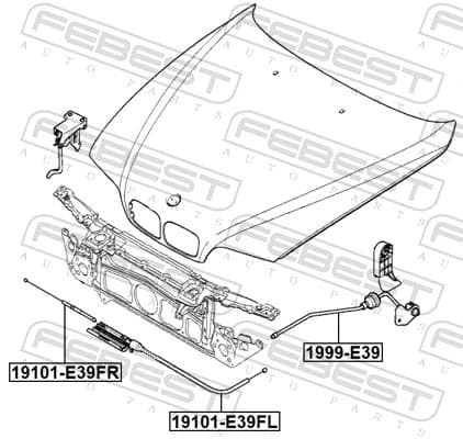 LINKA POKRYWY SILNIKA BMW E39