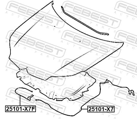 LINKA POKRYWY SILNIKA CITROEN C6, C8 / PEUGEOT 407, 807