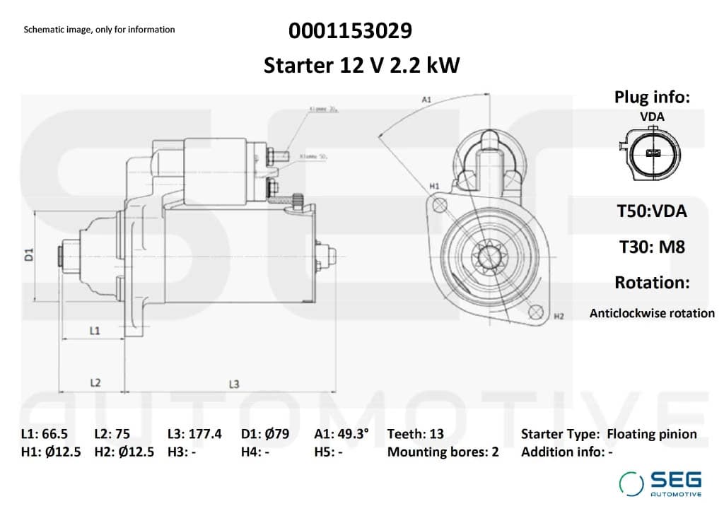 ROZRUSZNIK VW CRAFTER II (09/2016>/), TRANSPORTER T6 (7H/7J) (04/2015>11/2019)