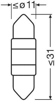 Ampoule, éclairage intérieur (sans ECE)
